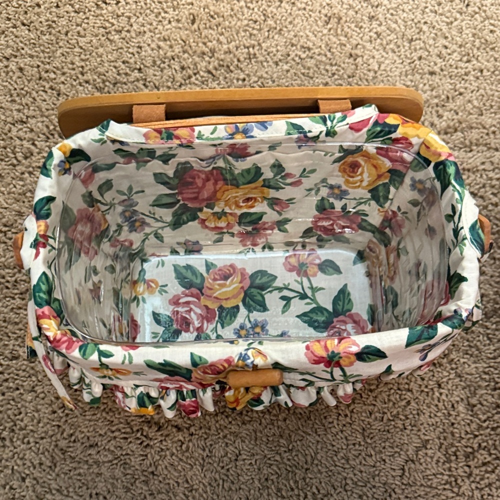 Longaberger Basket with Floral Trim - Picture 3 of 9